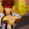 Animated sequence of a character with brown hair and red headband in white martial arts uniform performing various poses against yellow background.