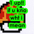 Pixelated green text blocks spell 'lup! luhno whi meon' over a red and orange flame-like shape with black outlines on white background.