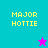 Four quadrants display 'MAJOR HOTTIE' text with a star icon changing color between cyan and magenta on a split background.