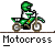 Animated contact sheet of a motocross rider on a green motorcycle across 13 frames showing motion progression with dirt effects and varying wheel positions.