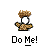 Pixelated character with brown hair and white face in three poses, each with text below: 'Do Me!' or 'I am Naked' on gray background.