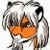 Pixelated character with gray hair and orange face holding a brown object against white background, next to green text reading Original Icons .com.