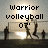 Pixelated image with text 'Warrior volleyball 07' over silhouettes of people on a beach at sunset.