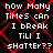 Black background with red diamond-shaped overlay and white pixelated text reading 'how Many TiMeS can I break TILL I shatter??' repeated in two