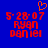 Blue background with red pixelated text reading '5-28-07 RYAN DANIEL' and an orange pixelated heart symbol above the text on the left side.