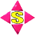 Yellow 'S' surrounded by pink diamond-shaped arrows in a of showing progressive reduction of arrow count