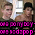 Two pixelated figures stand side-by-side against a blurred background with bright rectangular shapes, overlaid by bold pink text on black bars.