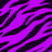 Six distinct zebra-stripe patterns in purple, cyan, red, yellow, pink, and black-and-white arranged in a