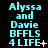 A static image displays repeated text in cyan pixelated font on a black background, with small white symbols appearing and disappearing near the text.