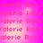 A static image displays repeated text in pink and white on a gradient background with subtle light effects.