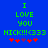 Green pixelated text on blue background reads 'I LOVE YOU NICK!!!<333' with red and purple star-like symbols below, two versions differ in symbol arrangement.