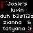 Pixelated text and symbols repeat in a pattern on black background with red accents