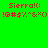 Pixelated red text 'Sierra! : !@#$%^&*() ' on green and white background with animation changing background color from bright green to light green.