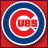 Two side-by-side pixelated Chicago Cubs logos with red and blue backgrounds, featuring 'C' symbols and 'UBS' text.