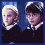 Four pixelated character portraits arranged in a , each with distinct hairstyles and expressions against dark blue backgrounds