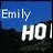 Blue background with 'Emily' text above a dark landscape, displaying partial white text reading 'HOLLYWI' and 'IOD'