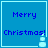 Blue square icon with 'Merry Christmas!' text and a snowman graphic, animated to show snowman movement.