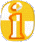 Four variations of a golden 'i' icon with orange outline and white highlights on gray background, showing different shapes and orientations.