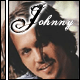 nine identical images showing a person with long brown hair and light skin, each overlaid with the word 'Johnny' in white cursive script