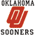 Static pixel art displays 'OKLAHOMA' above a red stylized 'OU' symbol and 'SOONERS' below on white background.
