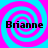 Four identical display the name 'Brianne' over a blue and pink spiral background with no visible animation changes