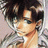 Pixelated anime-style character with dark curly hair and blue eyes, next to black background with white text reading 'AnimeIM' and 'com'