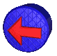 Circular blue icon with diamond pattern and red arrow, transitioning through orange and yellow hues across frames.
