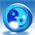 Nine blue and white circular icons with yin-yang symbols in various rotational states, each with a glossy surface and light blue background.
