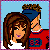 Pixel art contact sheet of a couples-themed animated icon showing two cartoon characters in various poses with text "luv my BOO!" on the right frame.