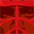Red and white pixelated graphic with a -like structure on the left, featuring intersecting lines forming quadrants, and stylized text reading 'BRAVE' in white on the right side