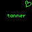 Green pixelated heart symbol above two instances of the word 'tonner' in green pixelated text on a black background.