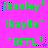green text phrases on a bright pink background with blue and purple pixelated stars, showing repeated patterns of 'keele', 'kaylie', and 'BFFL' in different