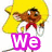 Animated pixel art of a cartoon character with yellow hair and brown skin, showing four distinct poses with overlaid text elements.
