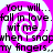 A static image with four identical showing a pink and white spiral background overlaid with black text reading "You will... fall in love. wit me... when i snap my fingers.."