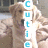 A golden retriever dog appears in three vertical with text overlays; the top-left shows 'Cutie' in blue letters, while the top-right displays 'Pie' in green letters