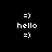Four identical pixel art display white text and emoticons on black backgrounds with red rectangular overlays