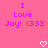 Pink background with pixelated text reading "I Love Joy! <333" and two white heart symbols at bottom.