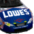 Animated contact sheet of a blue race car icon with yellow number 48 and white Lowe's text, showing frame-by-frame changes in the number display.