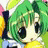 A pixelated anime-style character with green hair and large black eyes on the left, next to a black background with white text reading "Anime IM" and "cOm" on the right.