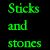 Green, blue, red, and yellow text fragments arranged in a on black background with no visible animation