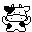 Four 32x32 pixel cow icons arranged in a 2x2 contact sheet showing different poses and expressions on a gray background.