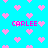 Pixelated cyan background with scattered pink hearts and four instances of the text 'CARLEE' in pink pixelated font.