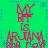 Green background with blue dashed lines and star shapes, red text reading 'MY LIFE IS A RAINBOW' in four identical quadrants.
