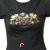 Six T-shirt variations display 'roxy' text and logo in different colors, with animated pixel changes showing evolving lettering.