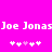 Pixelated text 'Joe Jonas' repeats horizontally on a bright pink background with two of white and light purple asterisks below