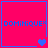 Four identical pink squares with blue borders each display 'DOMINIQUE*' text and varying heart symbols below the text.