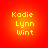 Four identical circular icons with red-orange gradient backgrounds display yellow pixelated text reading Kadie Lynn Wint in three lines.