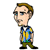 Pixelated character with brown hair, blue eyes, and a mustache wearing a colorful striped shirt over dark pants.