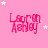 Pink background with repeated 'Lauren Ashley' text in pink script, white stars scattered across the scene.