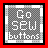 Four animated frames of a buddy icon showing text "Go SEW buttons" with varying letter styles and colors on a gray checkered background within a black border.